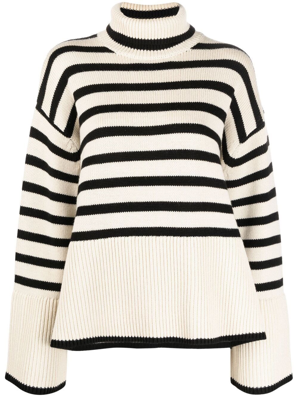 Totême Toteme Wool Striped Turtle-neck Jumper