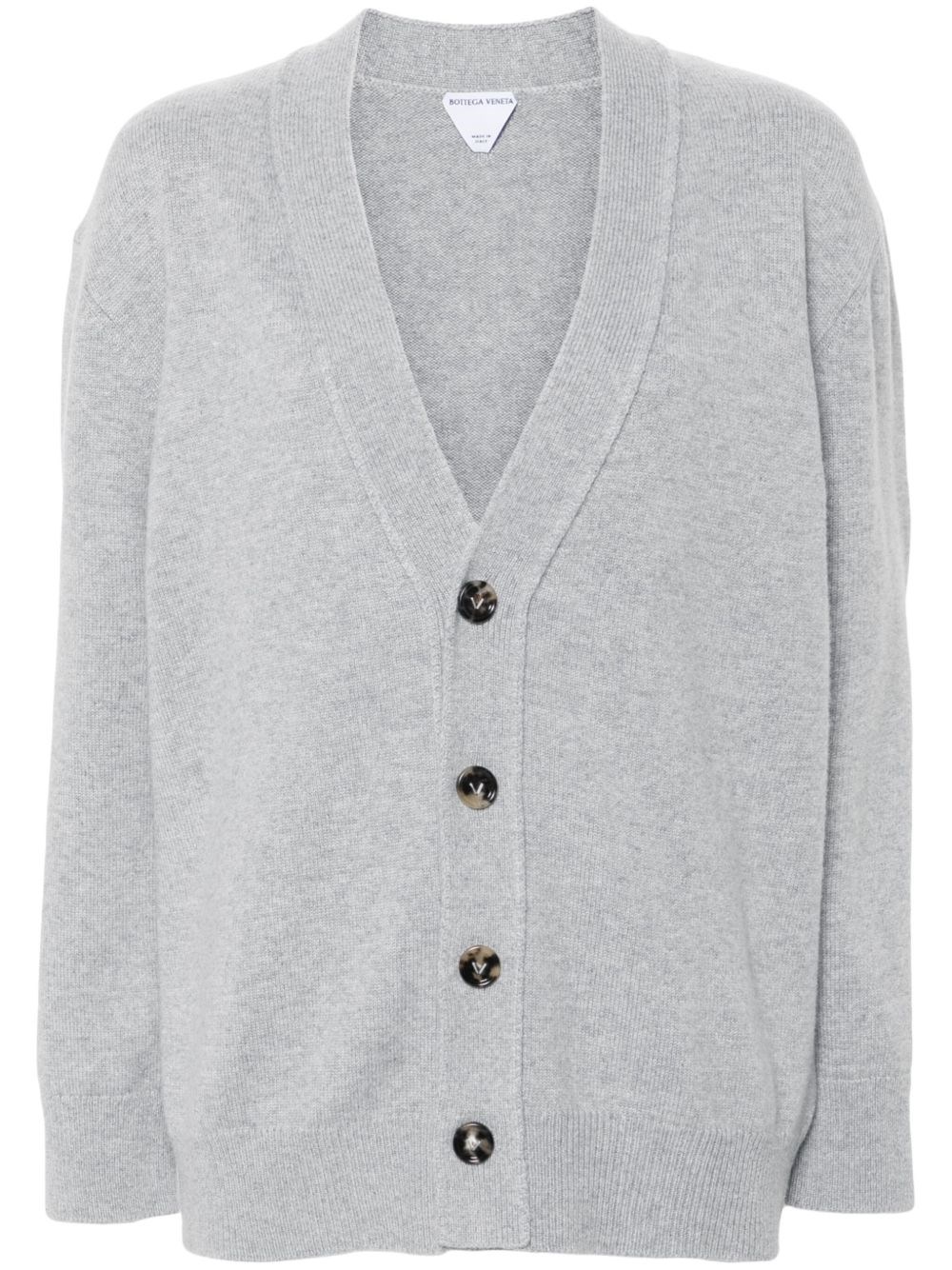 Leather Patch Cashmere Cardigan - Bottega Veneta - Modalova