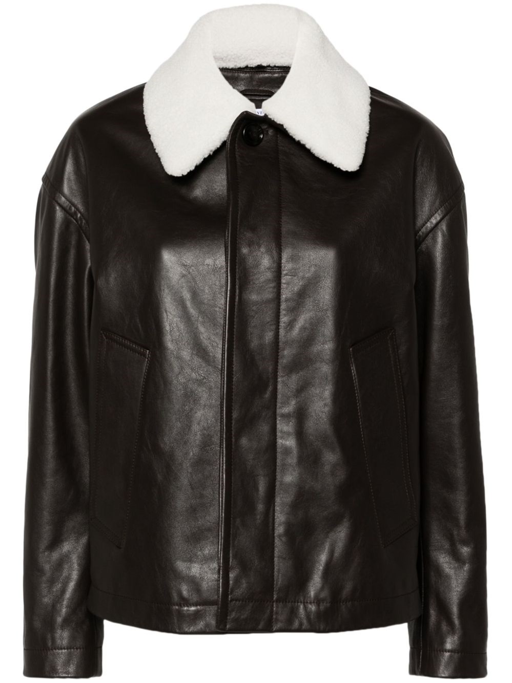 Shearling Collar Leather Jacket - Bottega Veneta - Modalova