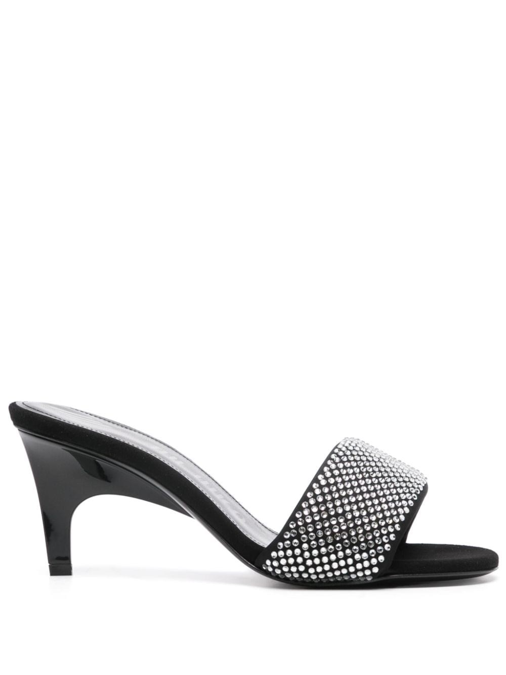 Attico The  Woman Sandals Black Size 8 Textile Fibers In Black