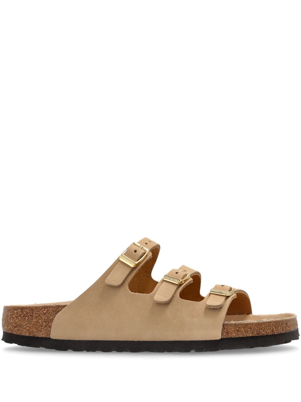 Birkenstock Beige Leather Florida Slippers