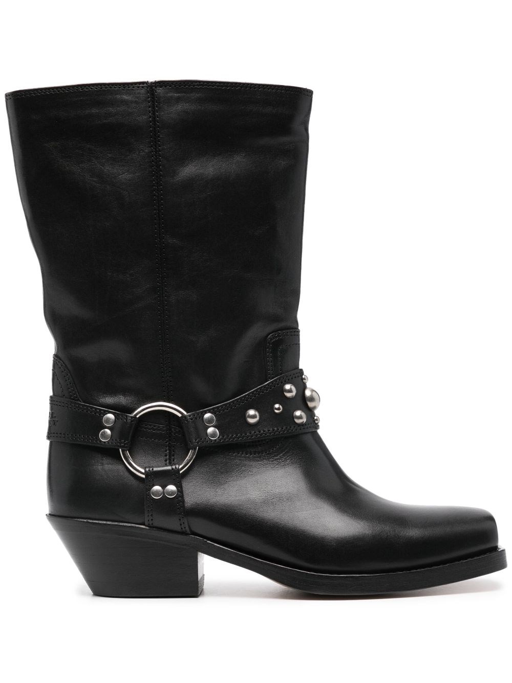 Isabel Marant 'anyta' Black Ankle Boots With Studs