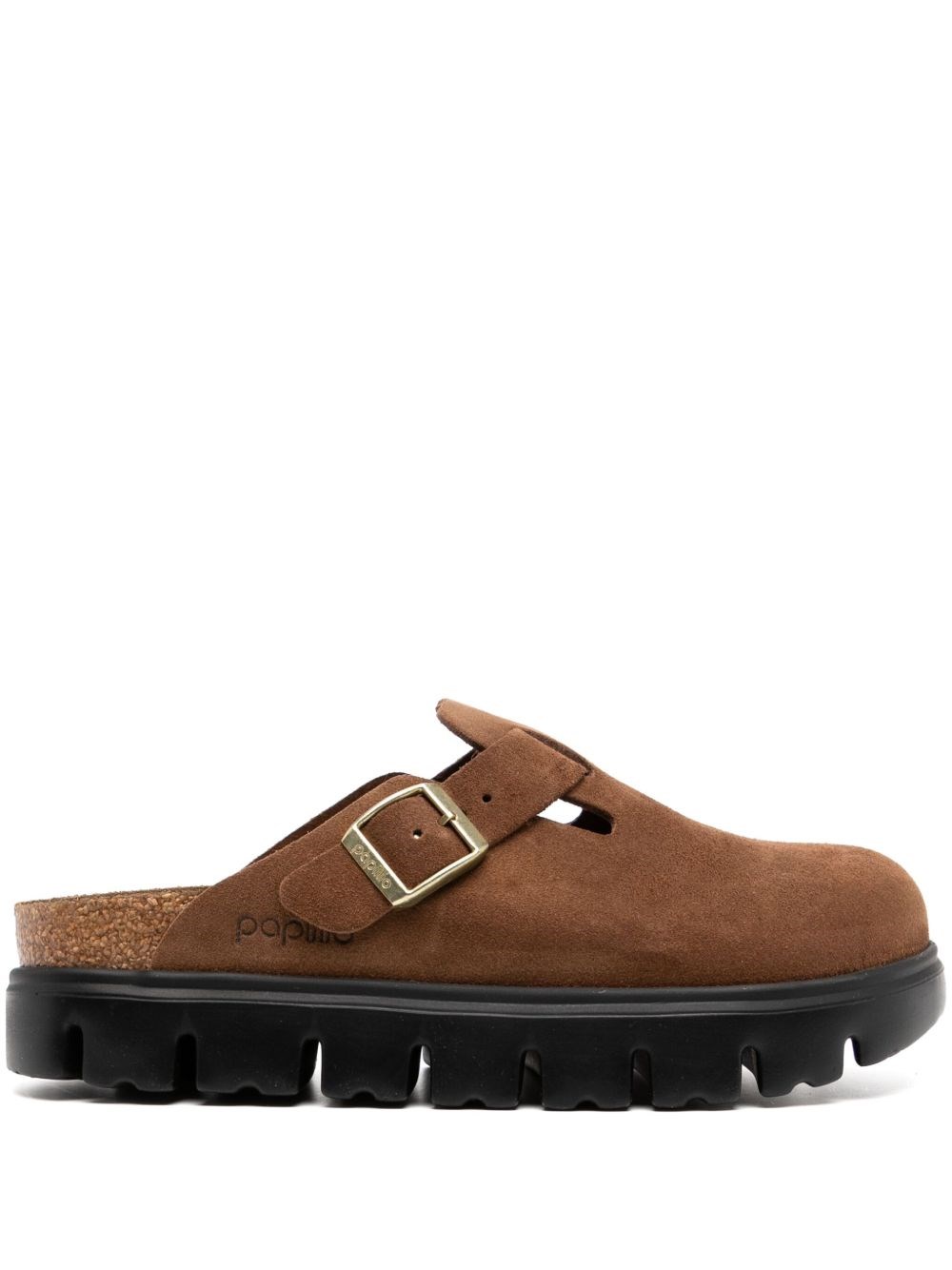 Birkenstock Boston Buckle Suede Flatform Clogs