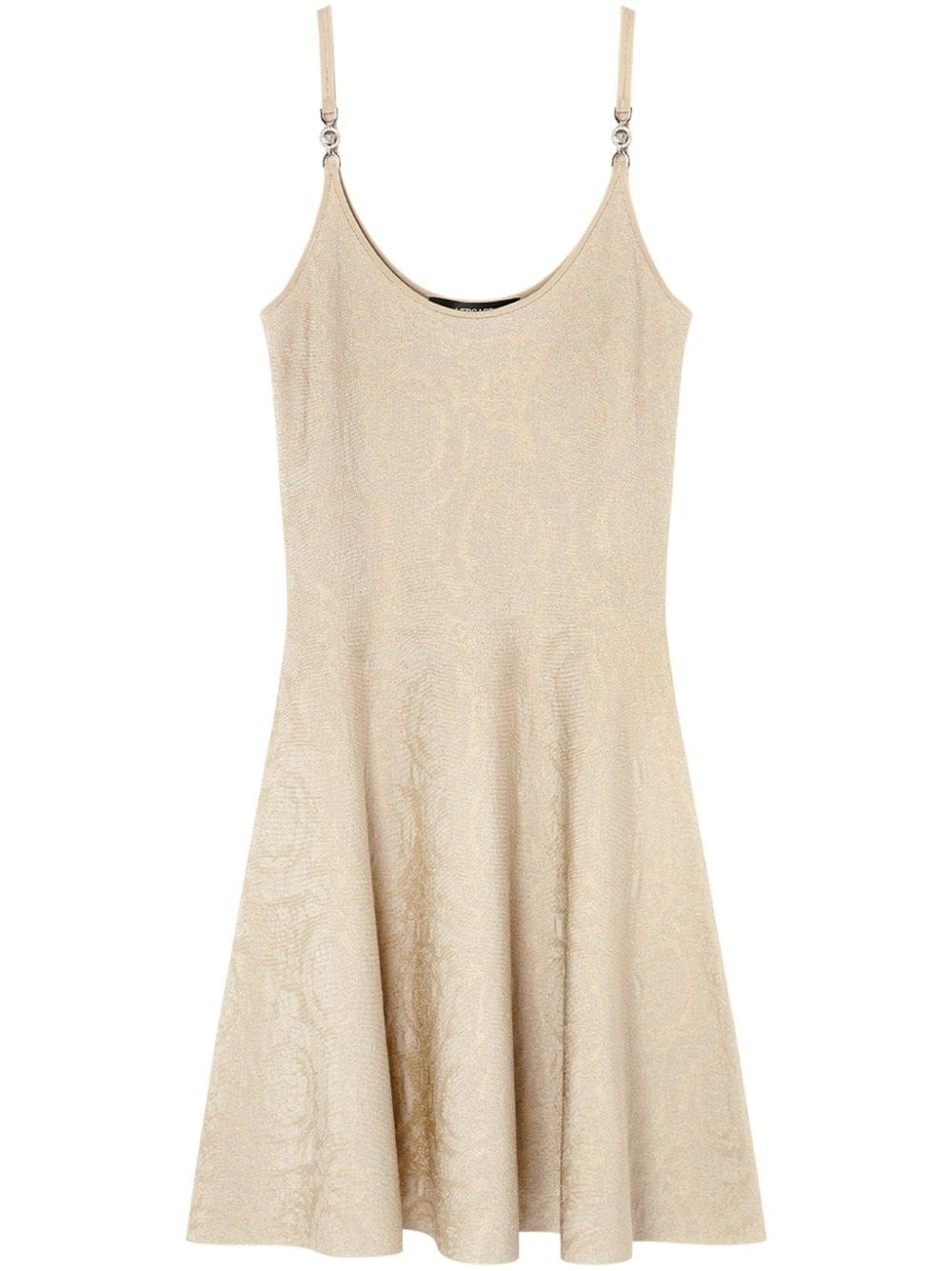 Versace Baroque Midi Dress In Neutrals