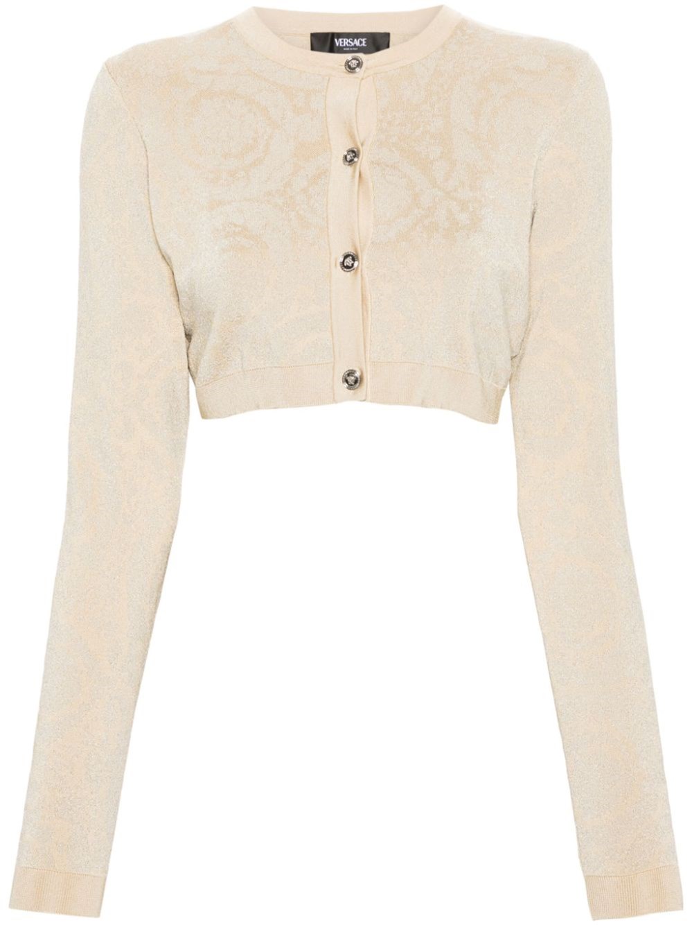 Versace Barocco Texture Cropped Cardigan