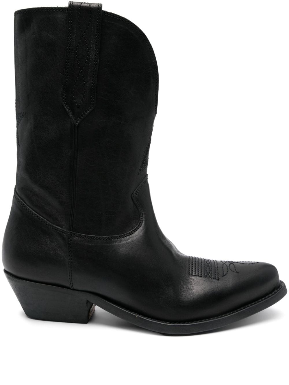 Golden Goose Deluxe Brand Low Wish Star Pointed-toe Boots In Black