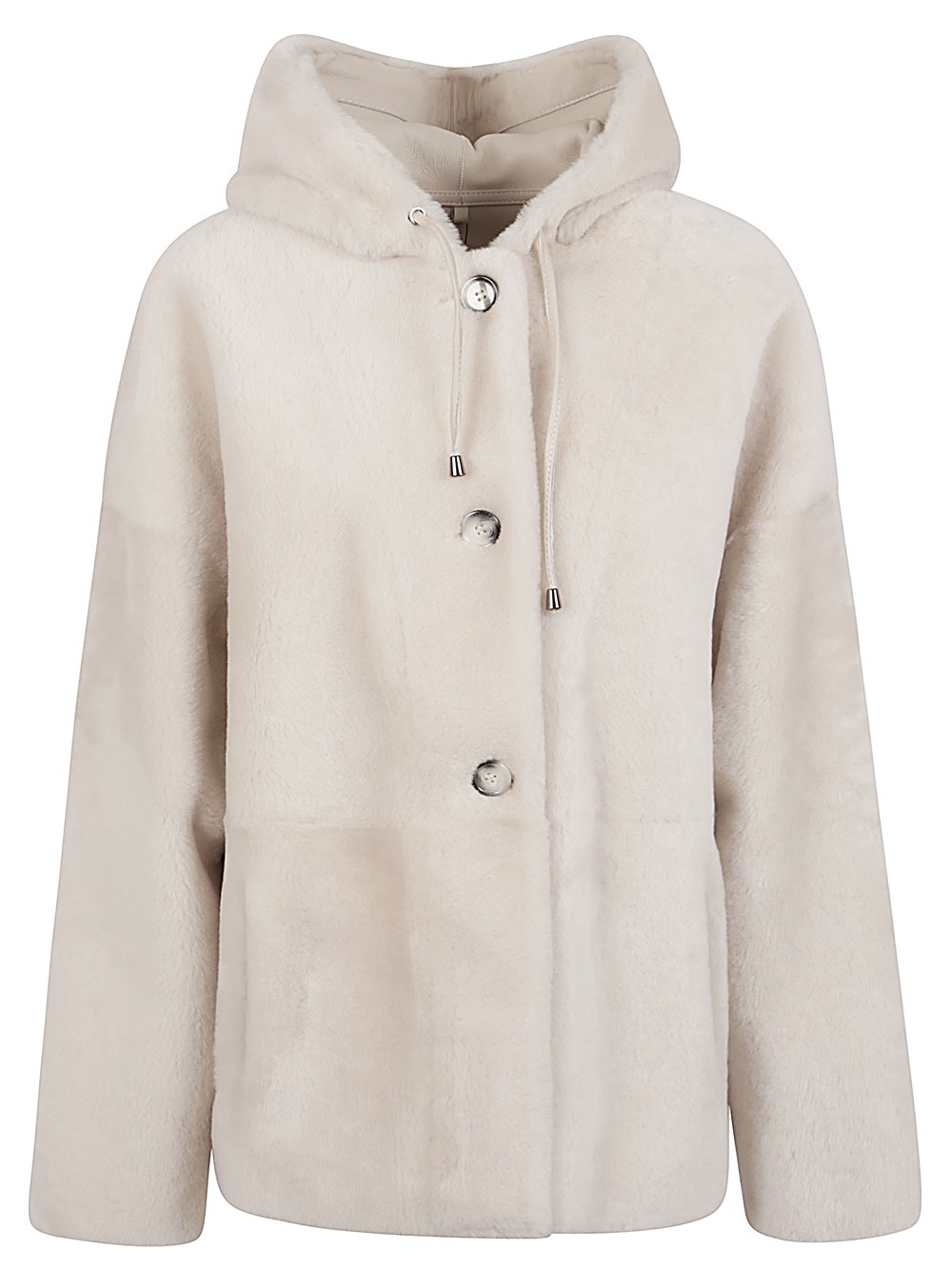 Enes Off White Sofia Hooded Jacket In Neutral