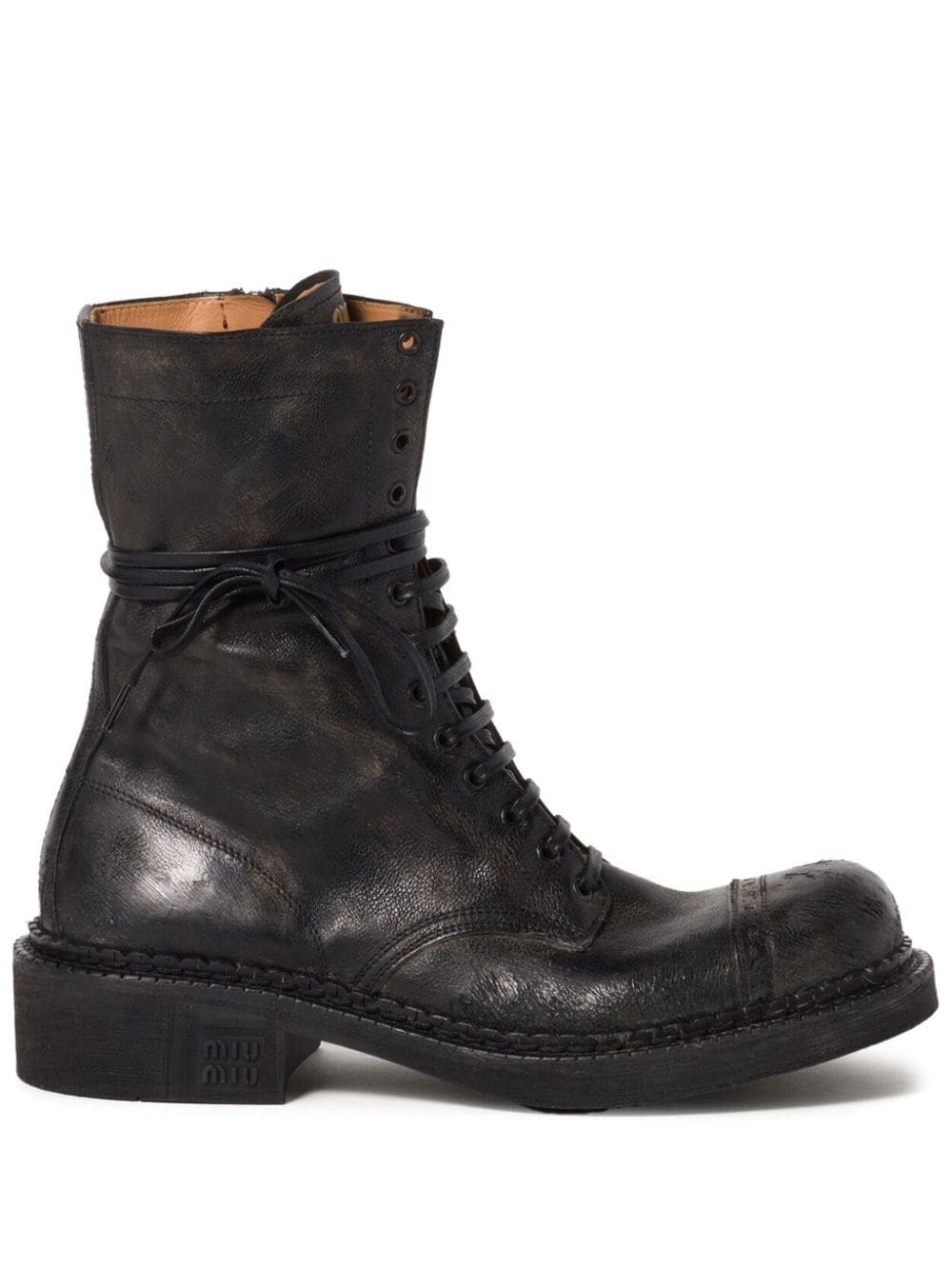 Miu Miu Leather Boots - Miu Miu - Modalova
