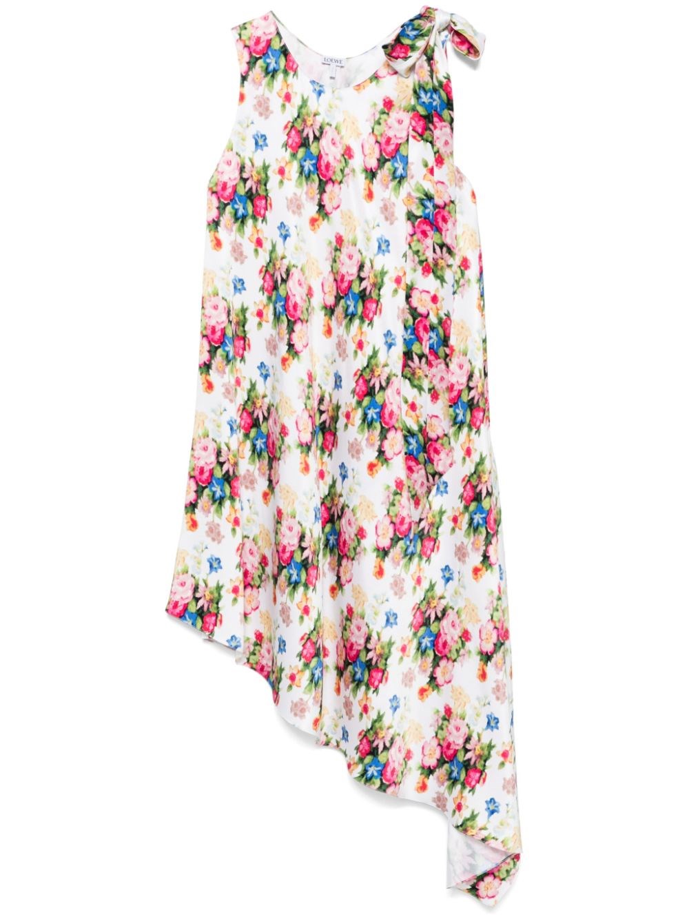 Loewe Floral Print Asymmetric Midi Dress