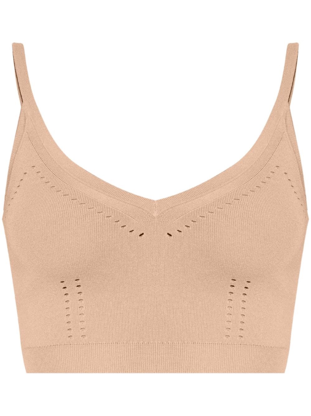 Max Mara Ribbed Texture Cropped Sleeveless Top