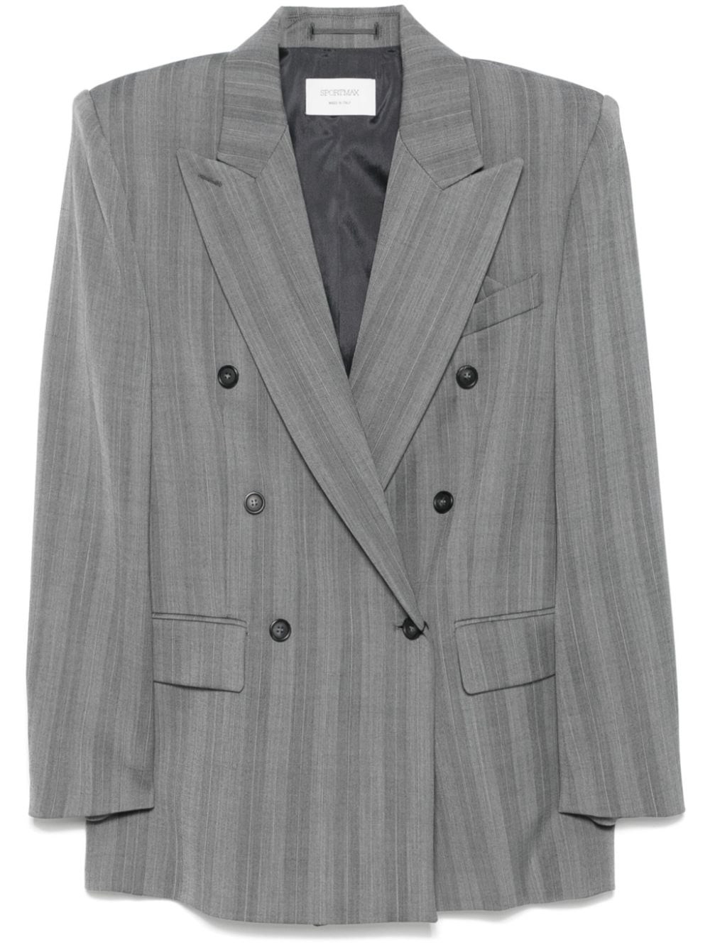 Sportmax Striped Double-breasted Long-sleeved Jacket