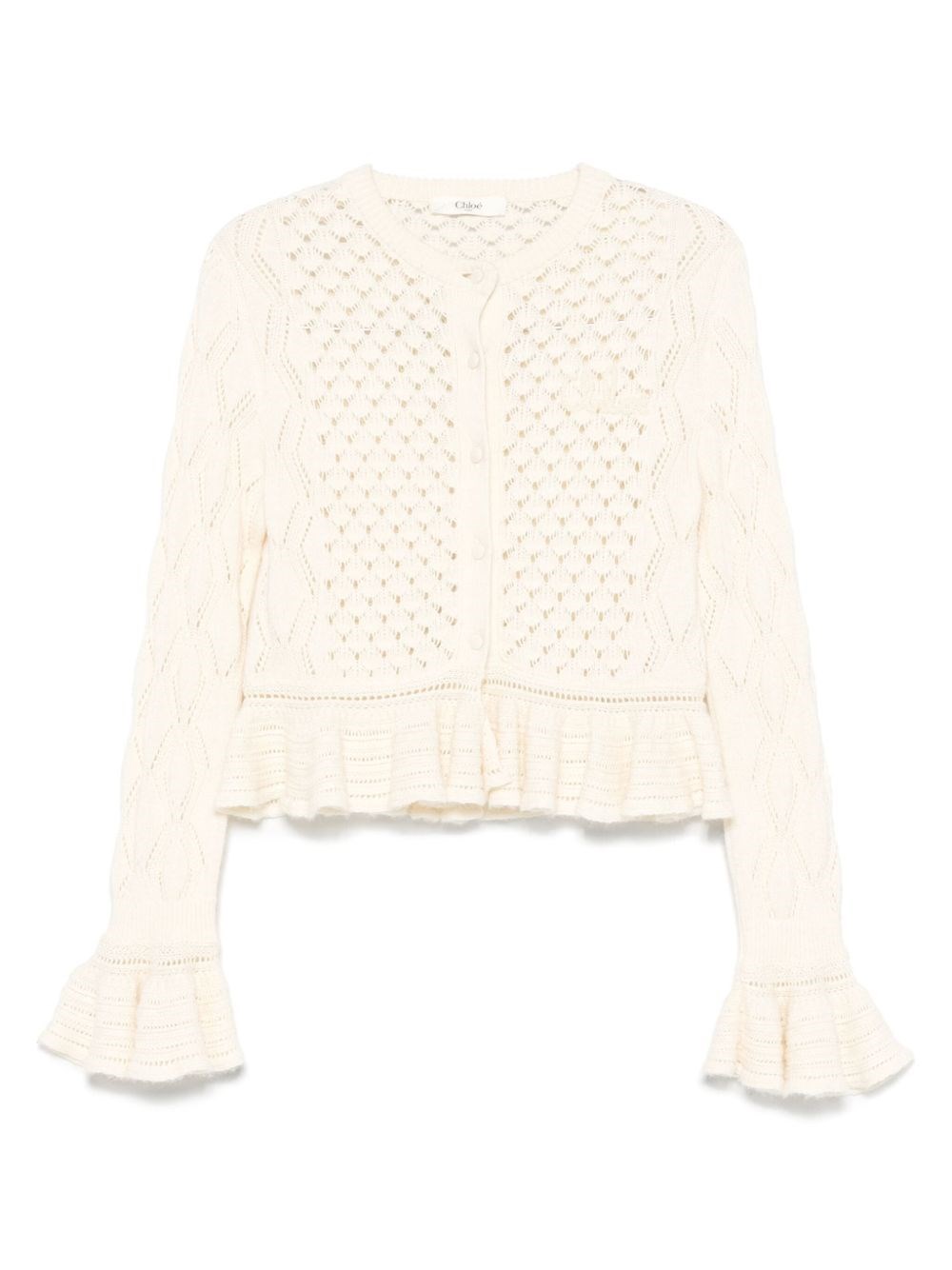 Chloé Wool And Silk Cardigan In White