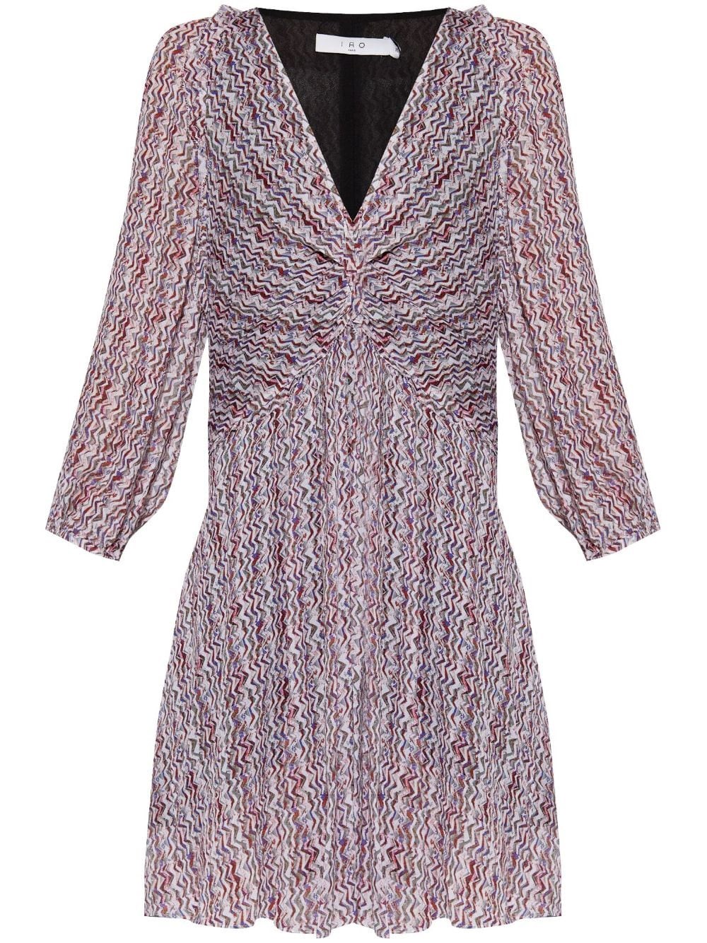 Iro Graphic Print Mini Dress With Asymmetric Hem
