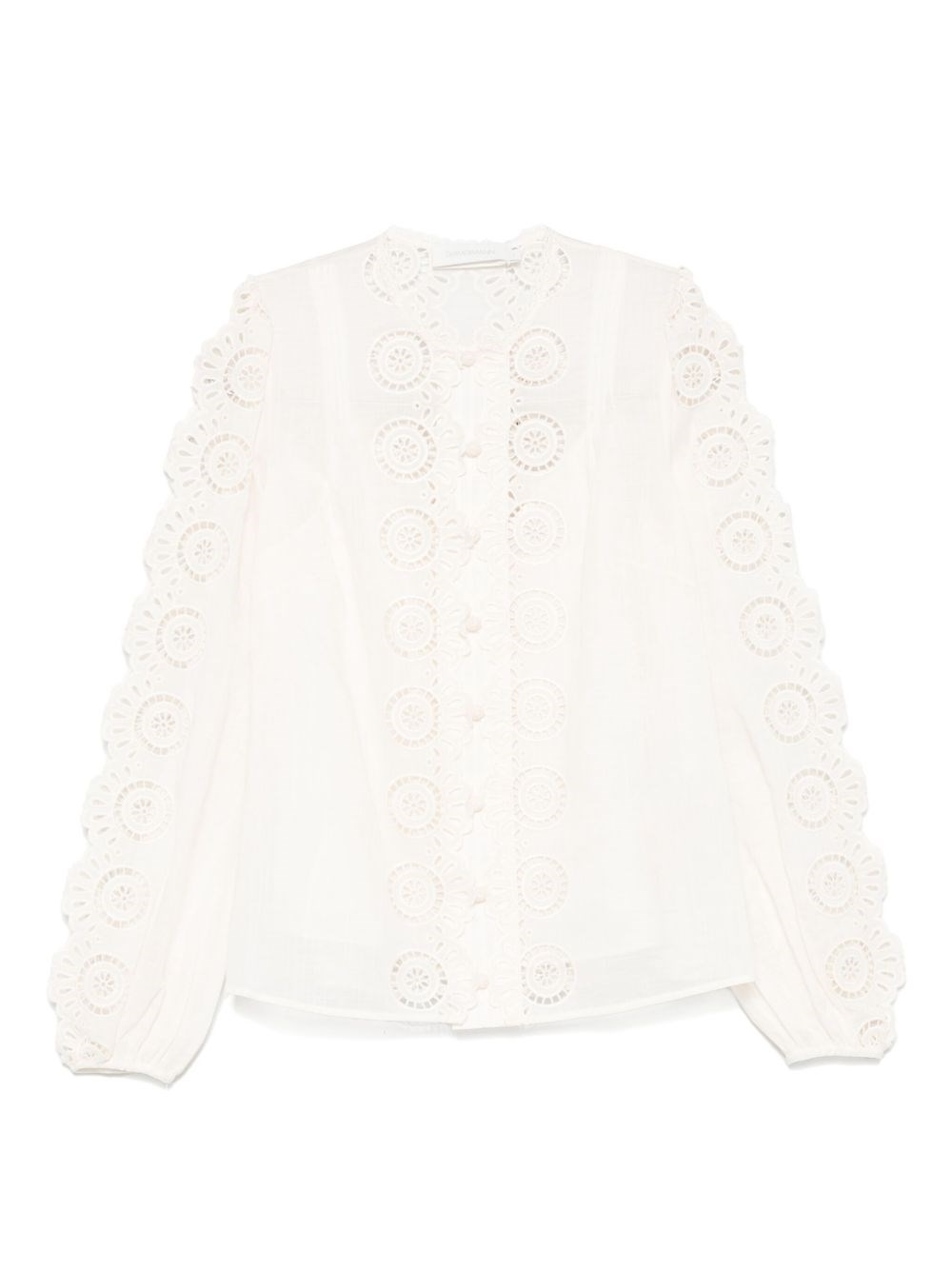 Zimmermann Lucky Embroidered Blouse In Ivory In White