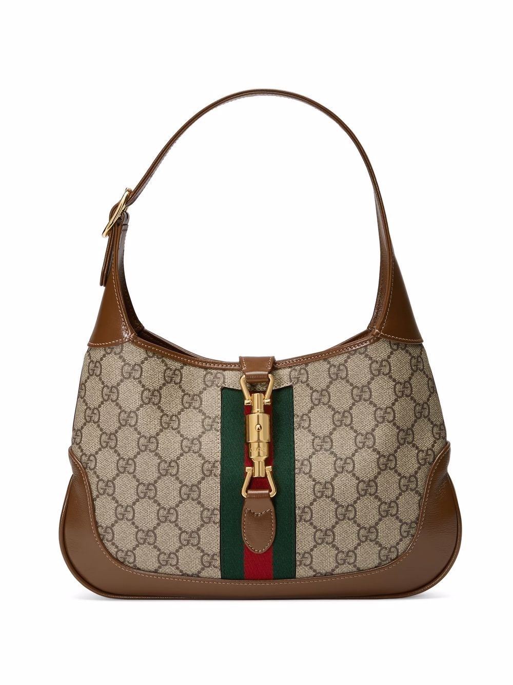 Gucci Jackie 1961 Small Webbing-trimmed Coated-canvas And Leather Shoulder Bag