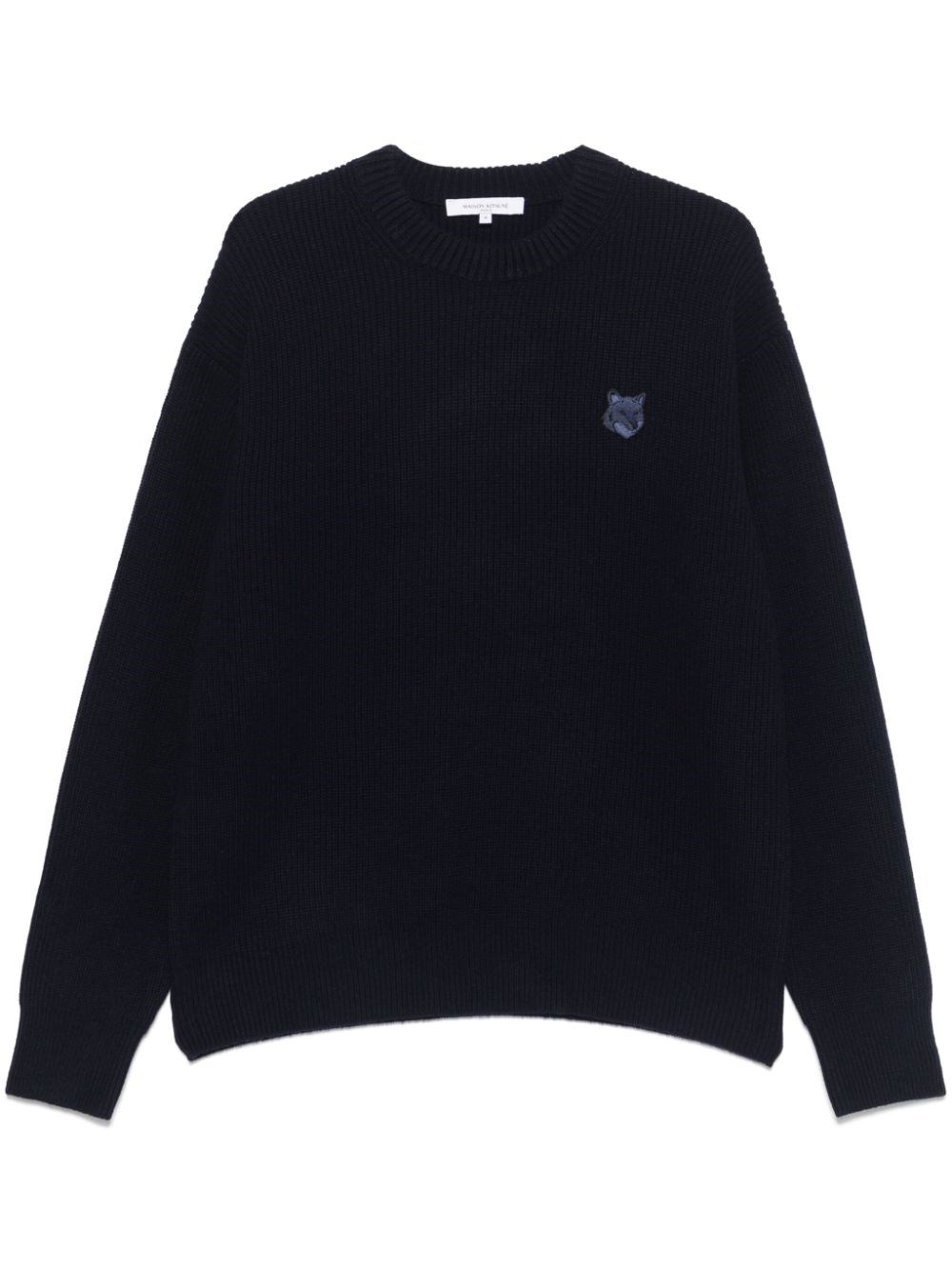 Maison Kitsuné Bold Fox Head Patch Regular Jumper In Lambswool