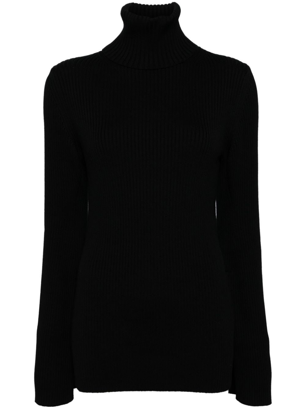 Junya Watanabe Ribbed Wool Turtle-neck Sweater In Black