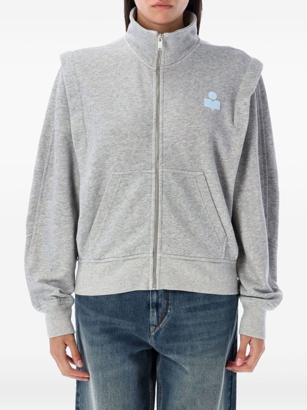 Isabel Marant Étoile Marant Etoile Madilia Logo Cotton Sweatshirt In Gray