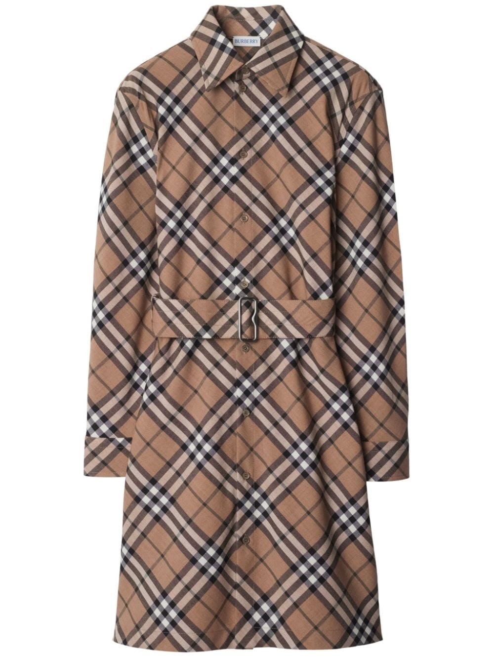 Burberry Burberry Check Wool Blend Chemisier Dress　バーバリーチェック ウールブレンド ケミジエドレス