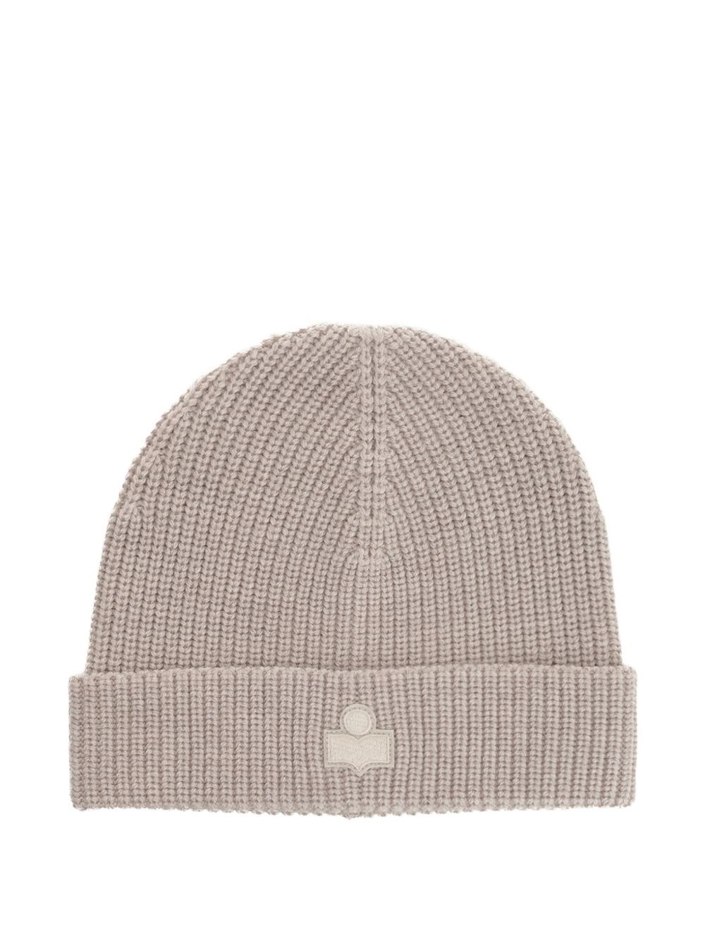 Isabel Marant Wool Hat With Logo Patch In Sand