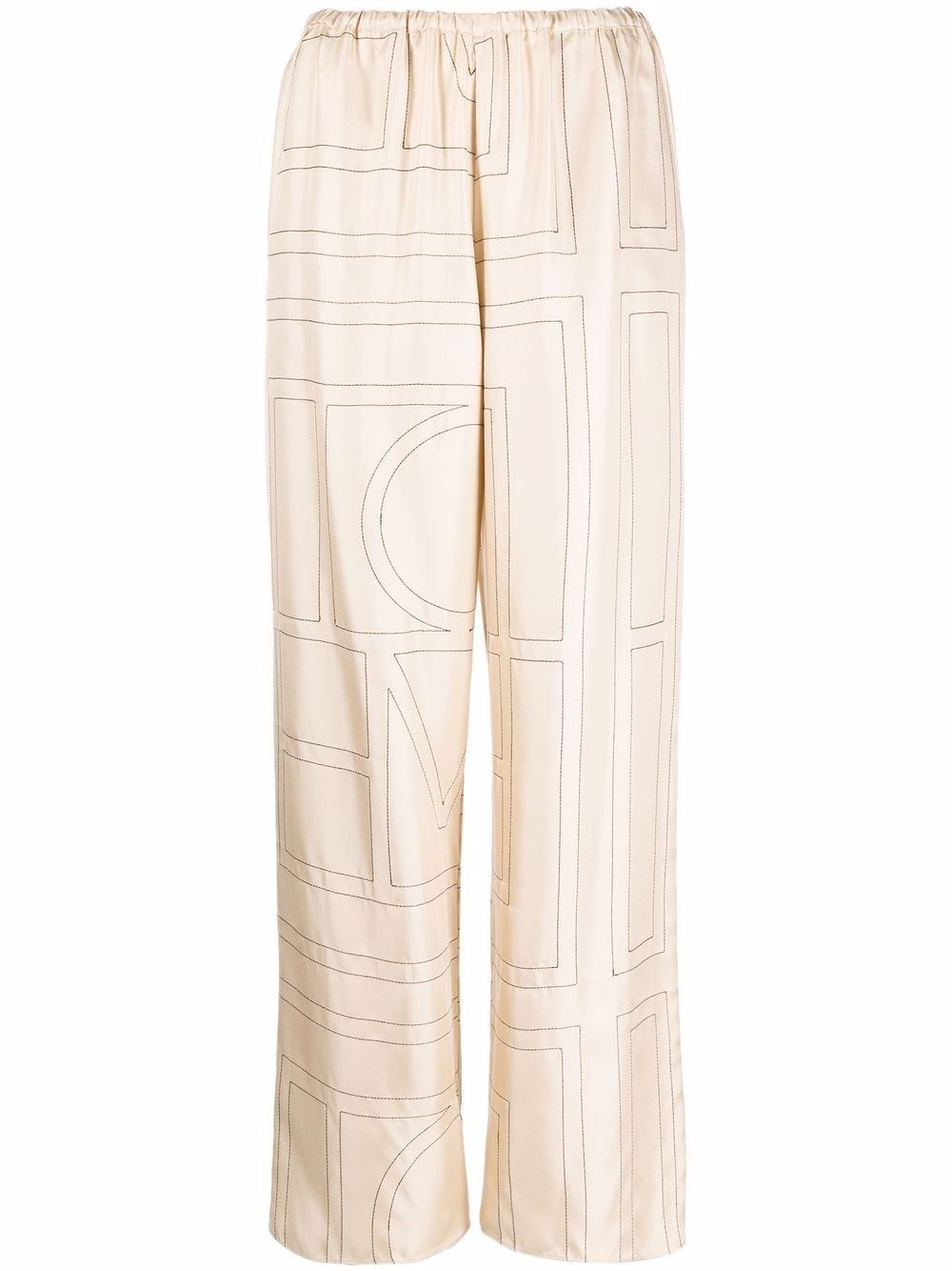 Totême Toteme Monogram Silk Pajama Pants