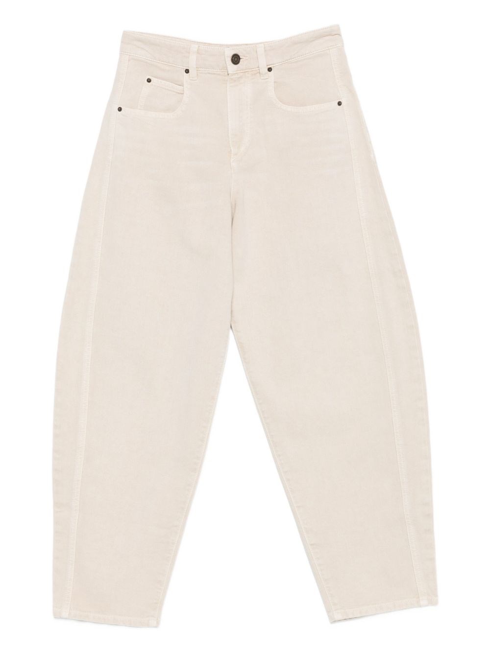 Isabel Marant Oriane Straight Leg Hemp Trousers With Five-pocket Styling In White