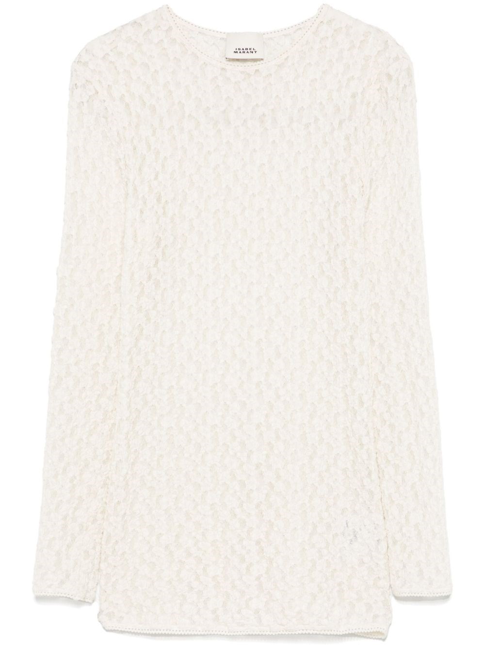 Isabel Marant Gaelle Long-sleeved Stretch Lace Top In Sand