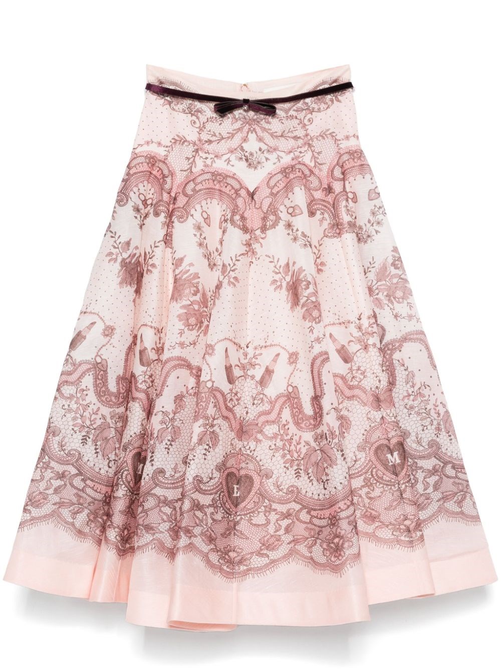 Zimmermann Printed Linen Blend Crush Skirt