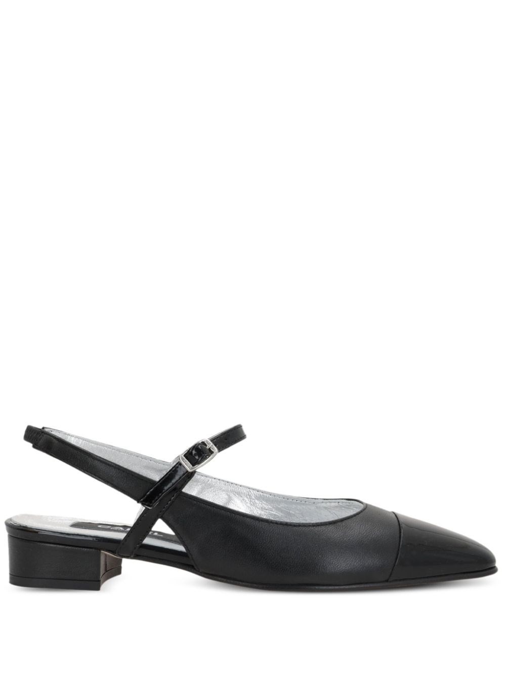 Carel Paris Leather Block Heel Ballerinas With Sling Back