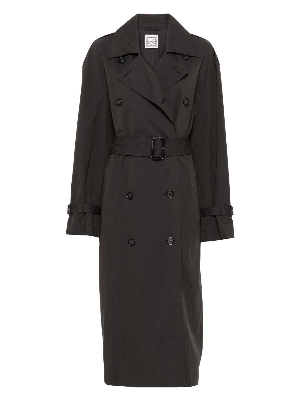 Totême Toteme Cotton Blend Trench Coat In Black