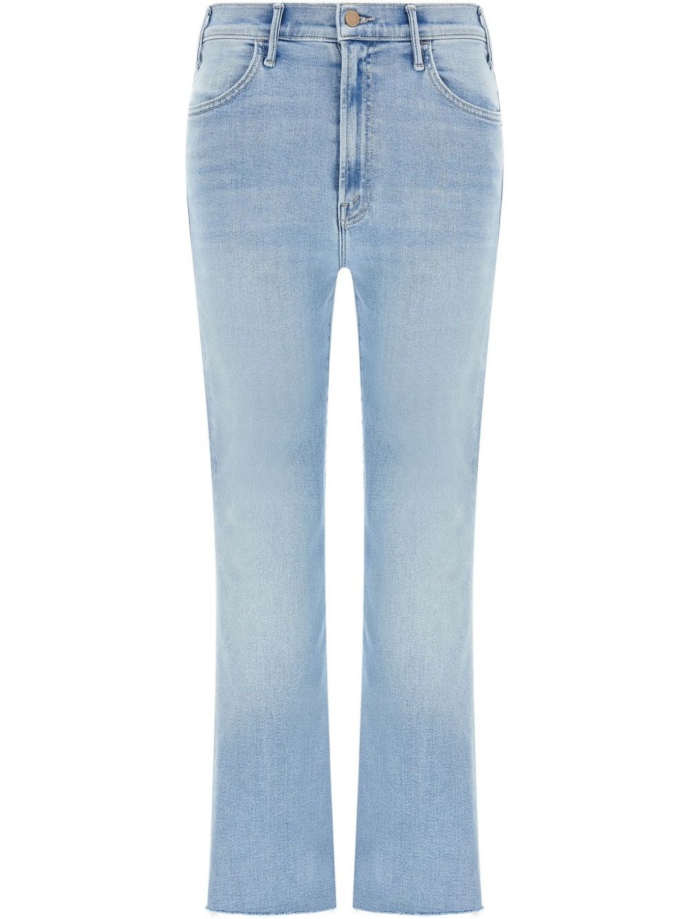 Mother The Insider High Waist Fray Hem Crop Bootcut Jeans
