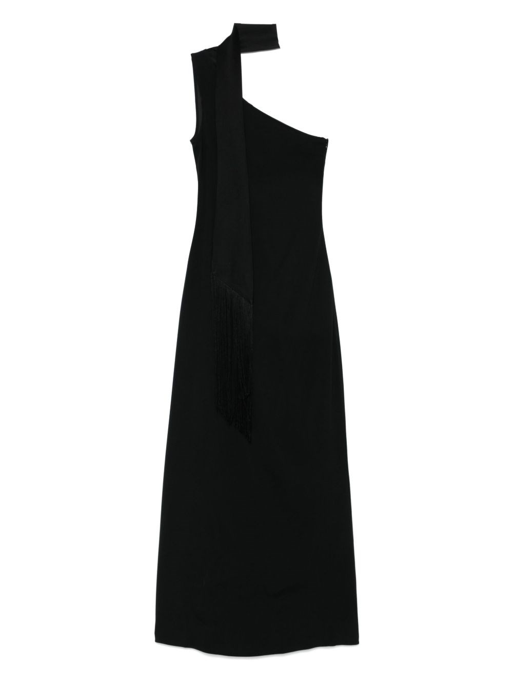 Taller Marmo Fringe Detail One-shoulder Maxi Dress
