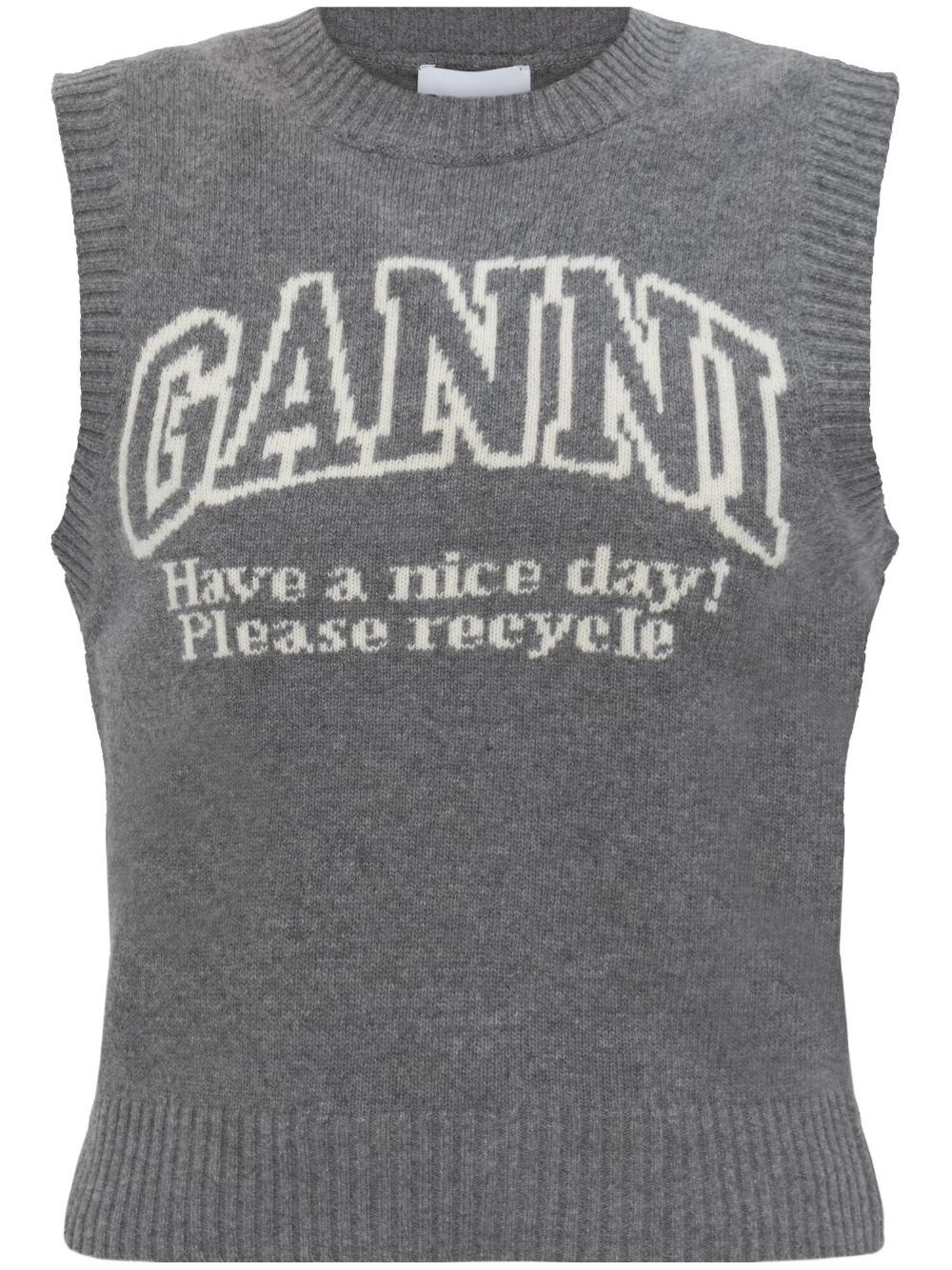 Ganni Knitted Vest With Logo