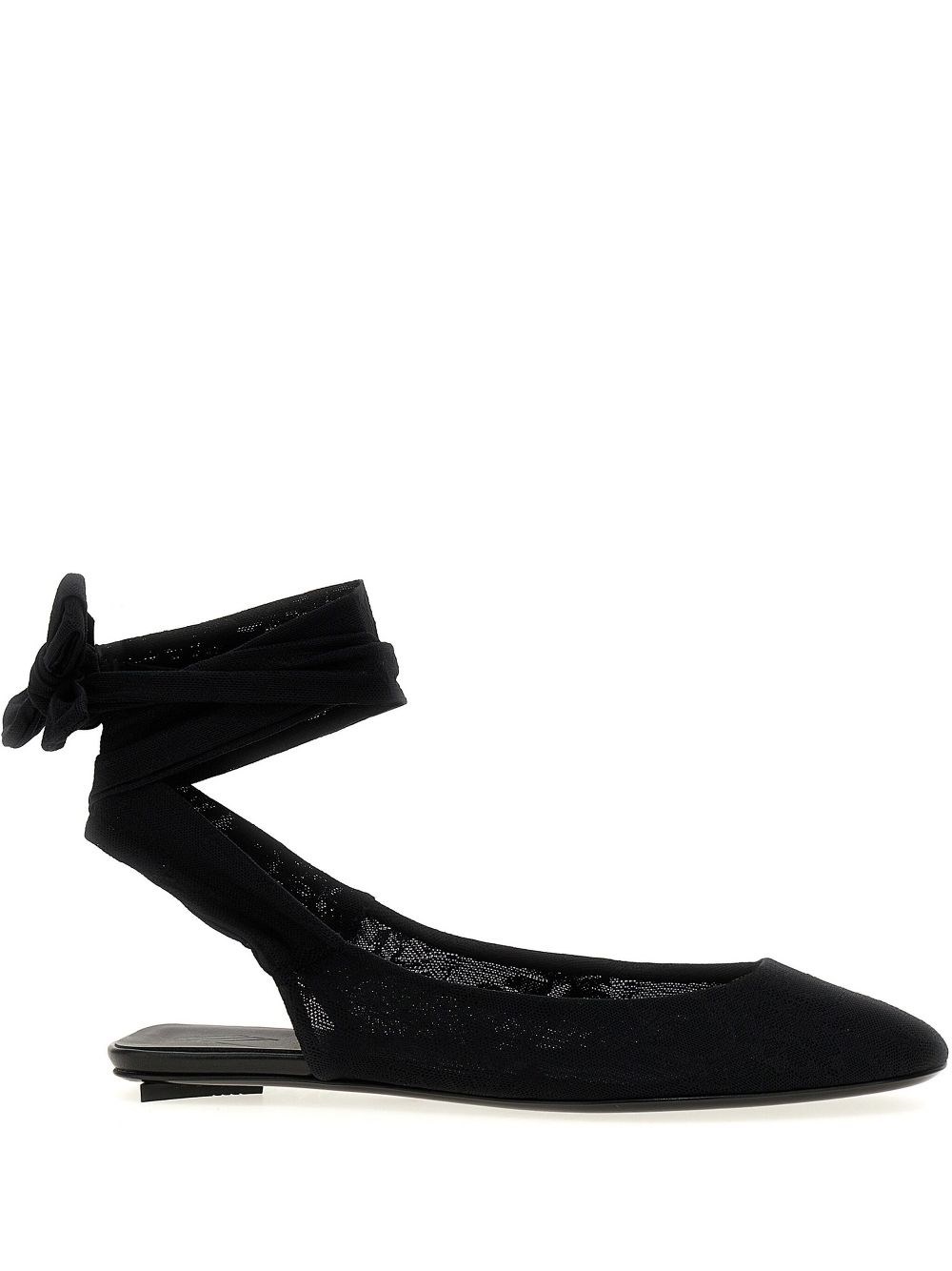 Attico Black Pointed Toe Ballet Flats
