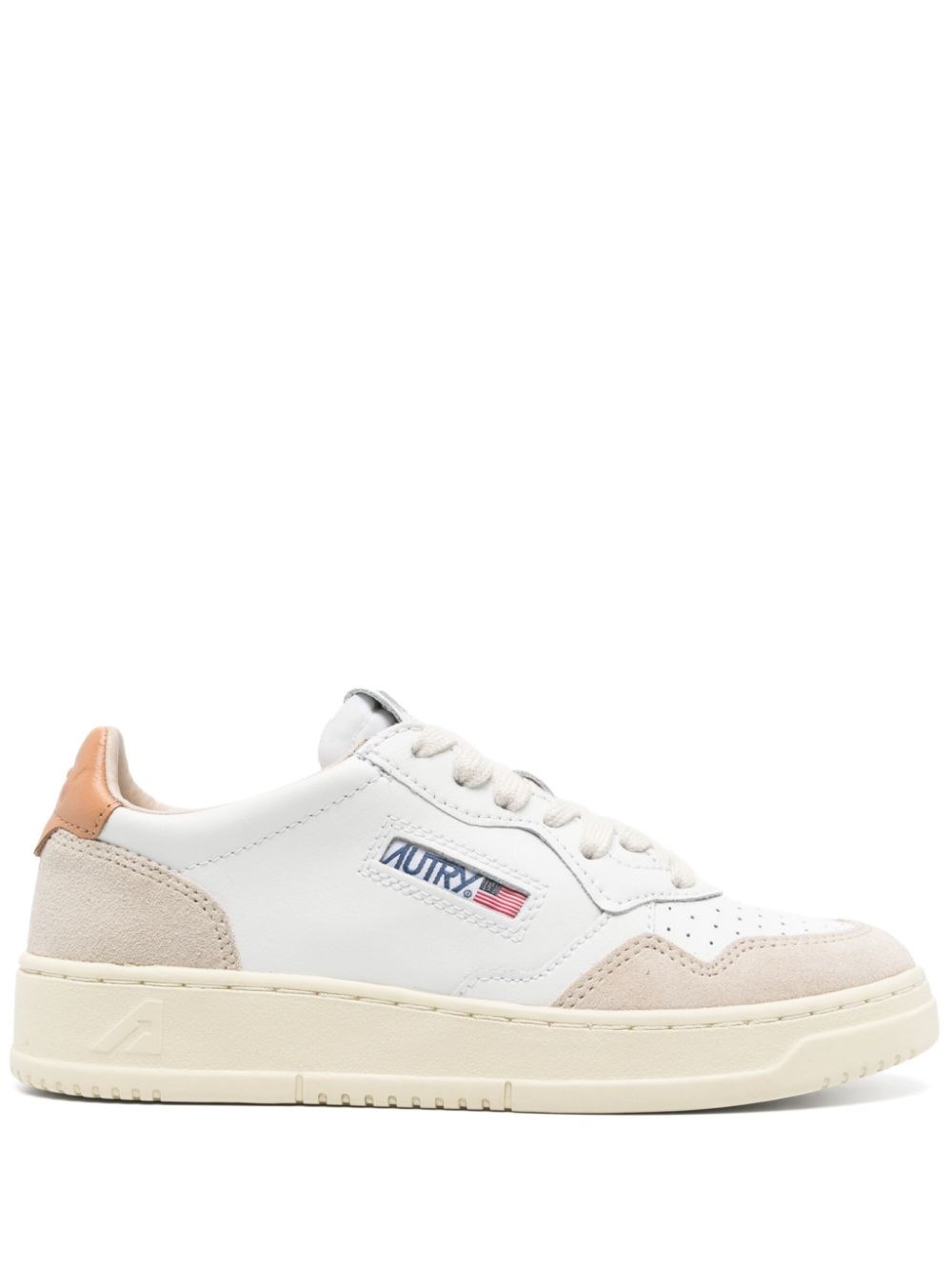Autry 'medalist' White Low Top Sneakers With Logo Patch On Tongue And Side