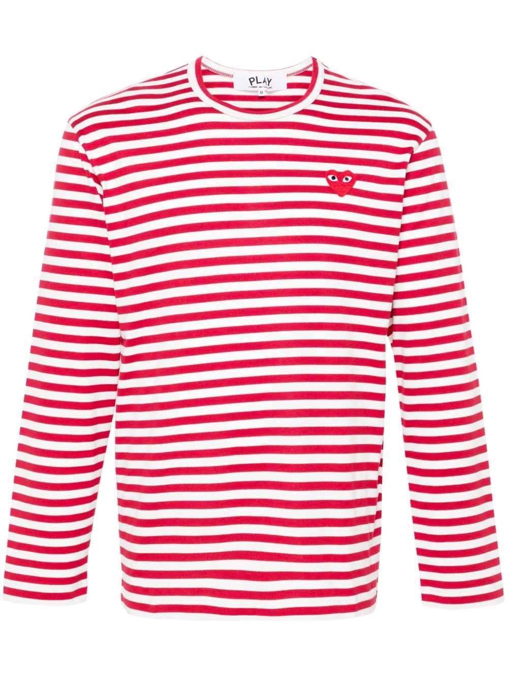 Comme Des Garçons Play Red And White Cotton T-shirt