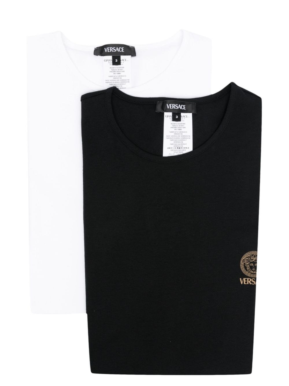 Medusa Cotton T-Shirt - Bi Pack - Versace - Modalova