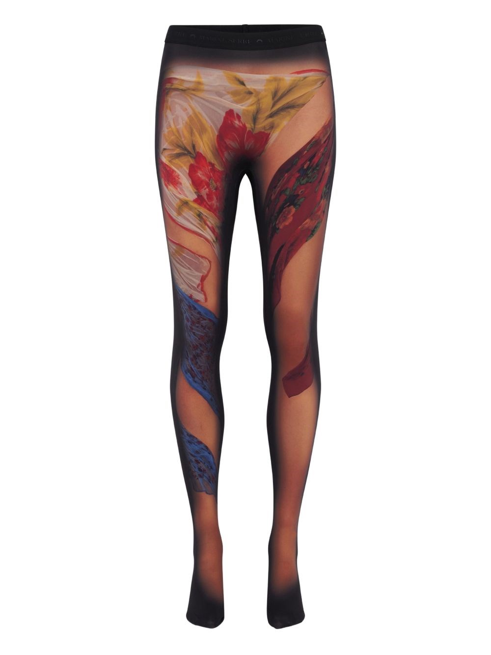 Marine Serre Recycled Draped Statue Jersey Leggings In Multi