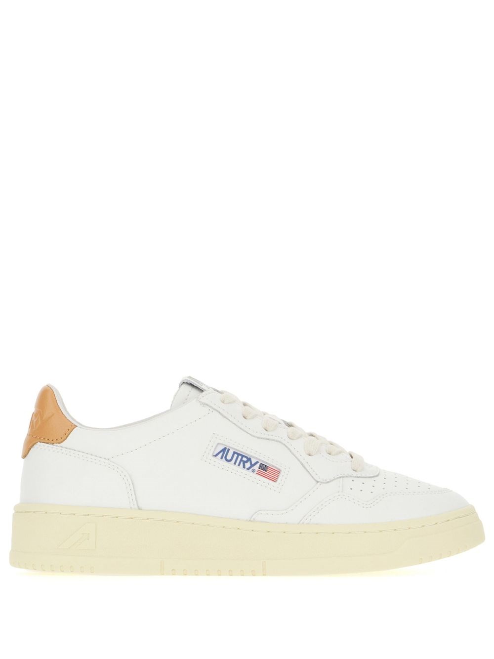Autry 'medalist' White Low Top Sneakers With Logo Patch On Tongue And Side