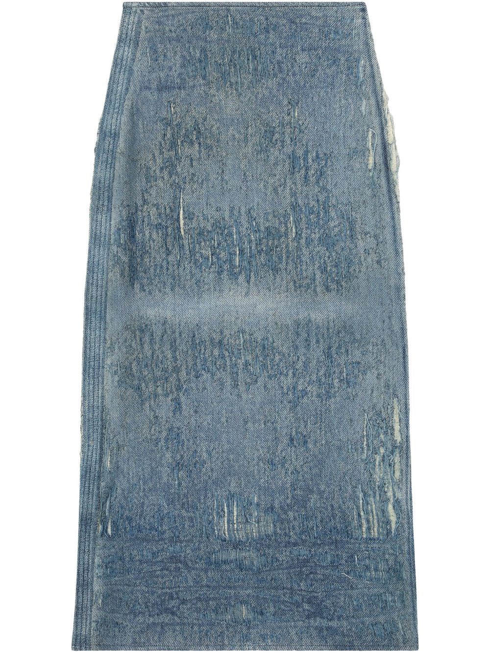 Diesel Megan Distressed High-waisted Long Skirt