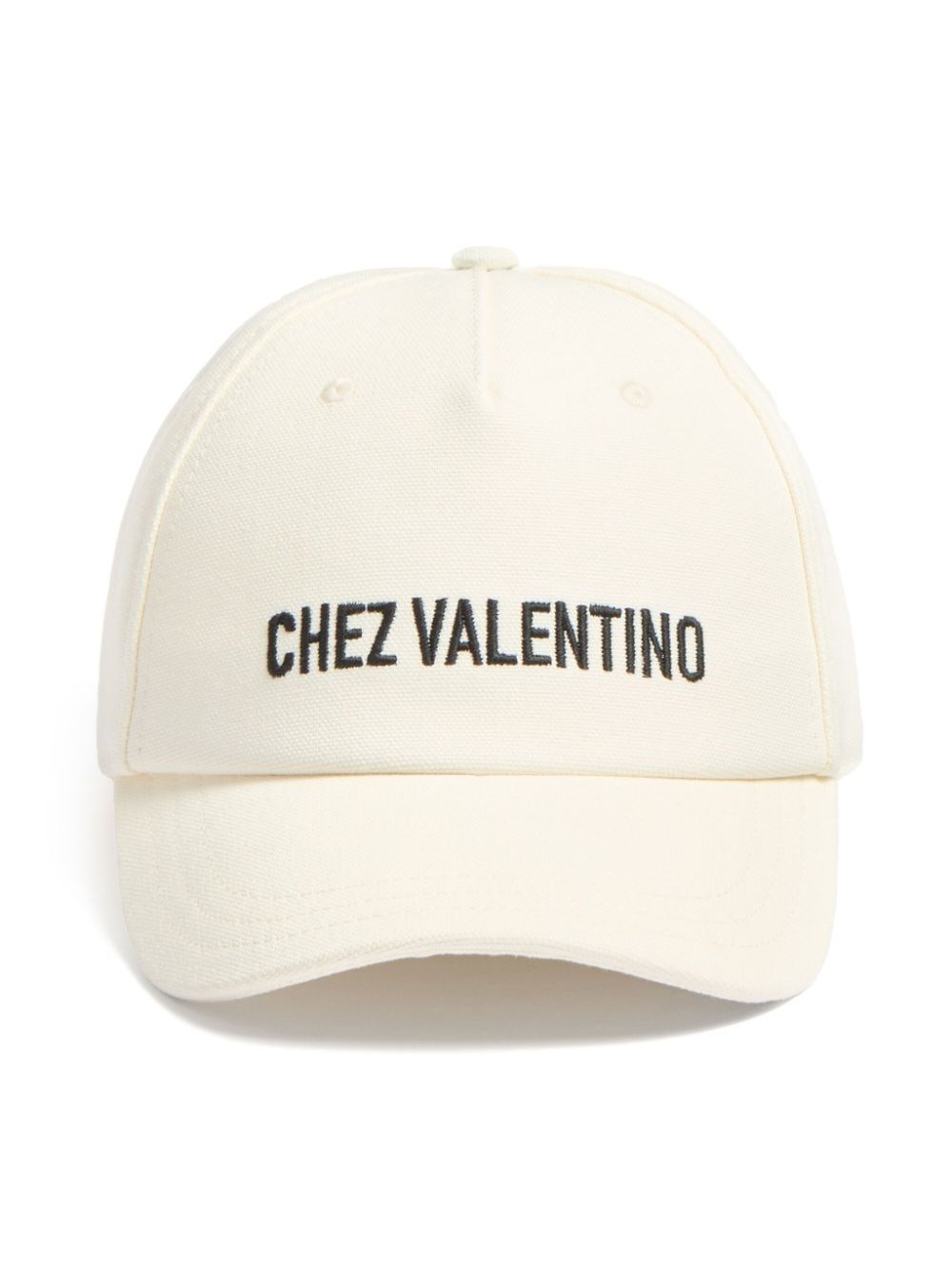 Valentino Garavani Ivory Cotton Baseball Cap With Adjustable Embroidered Logo