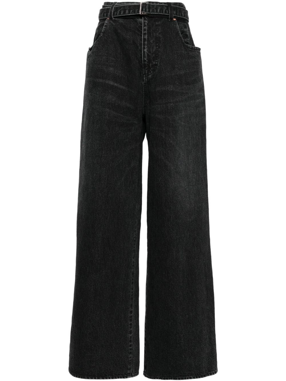 Sacai Wide-leg Belted Jeans