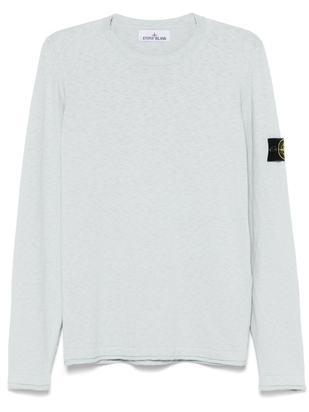 Logo Cotton Crewneck Sweater - Stone Island - Modalova