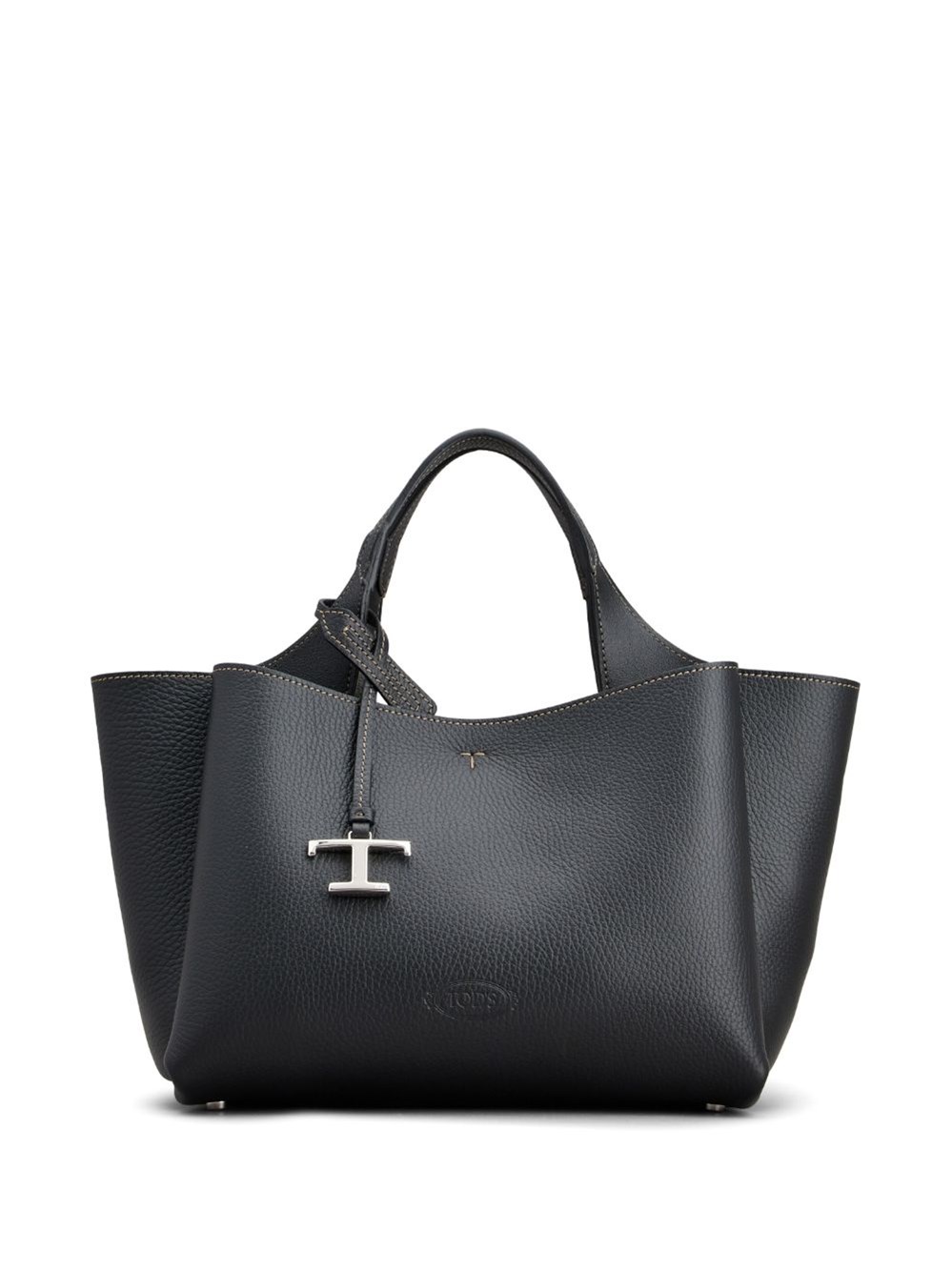 Tod's Black T Timeless Mini Leather Shopping Bag