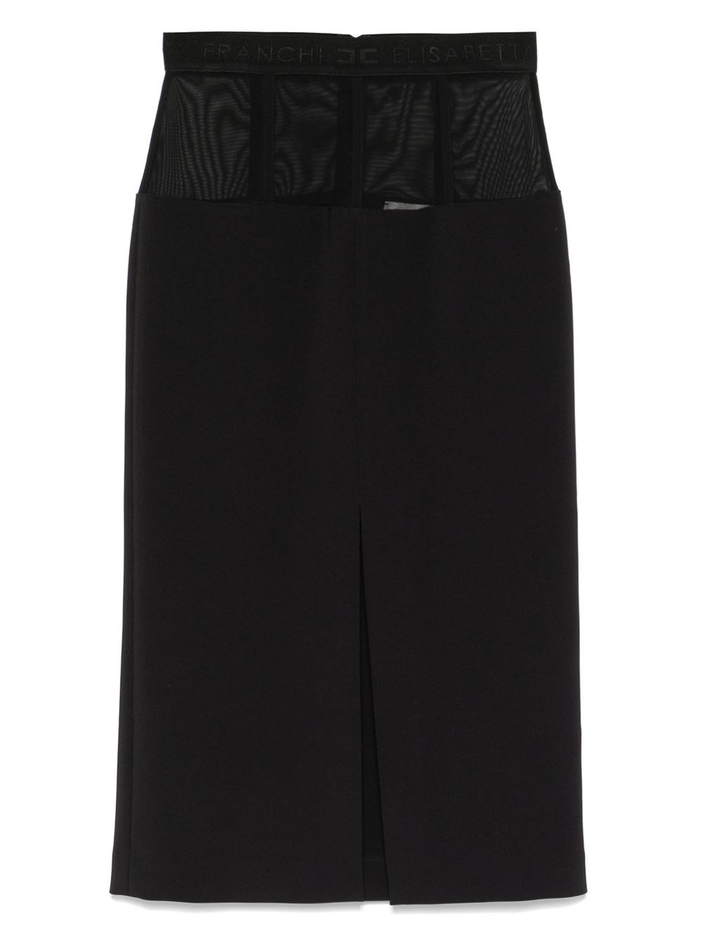 Elisabetta Franchi Fitted Black Midi Skirt