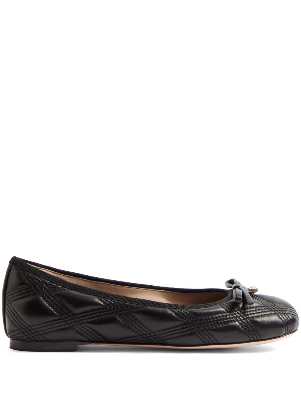 Valentino Garavani Quiltie Ballerina 67 In Quilted Nappa Leather Woman Black 37 In Black