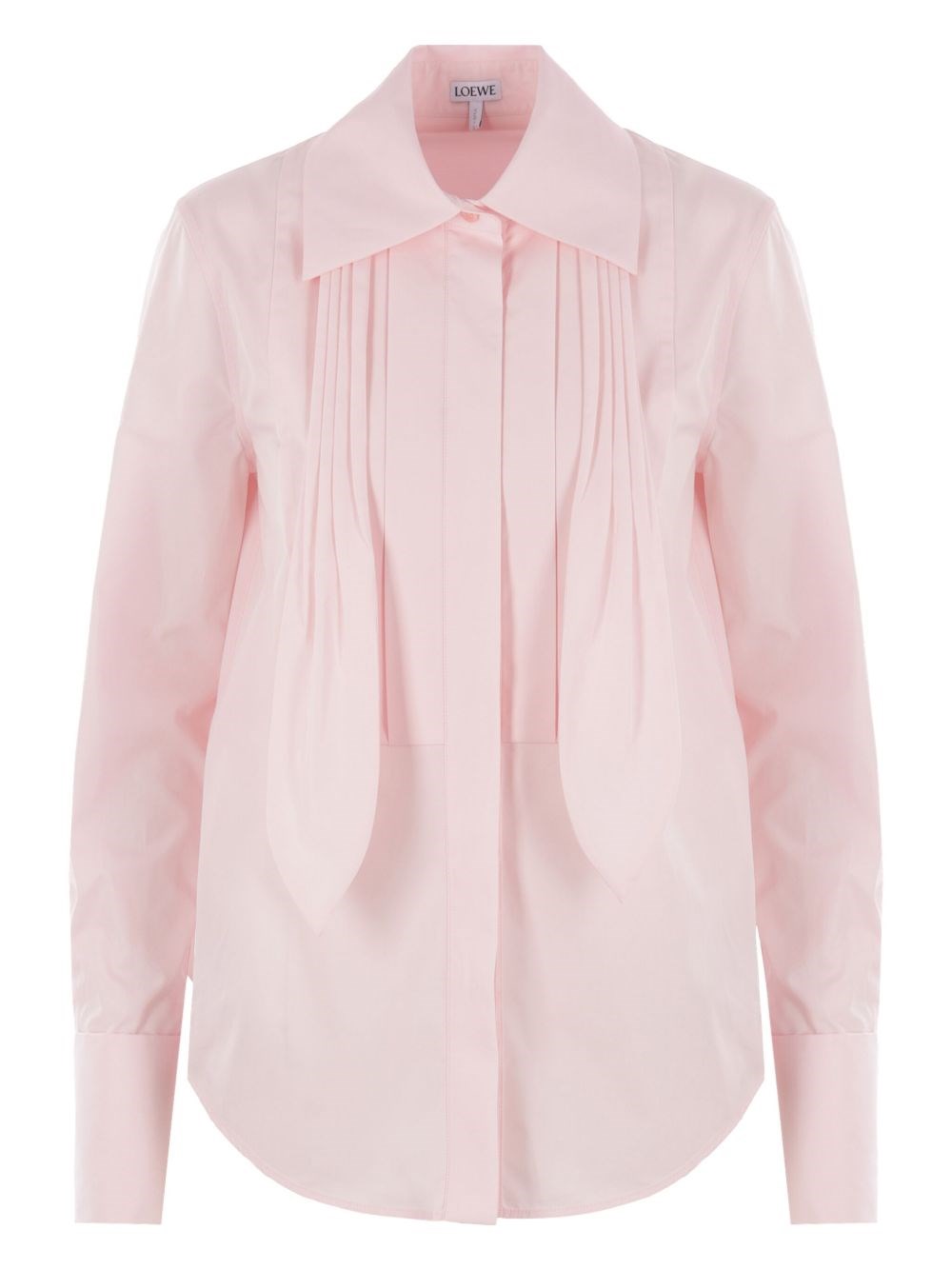 Loewe Light Pink Front Pleated Shirt In Neutral