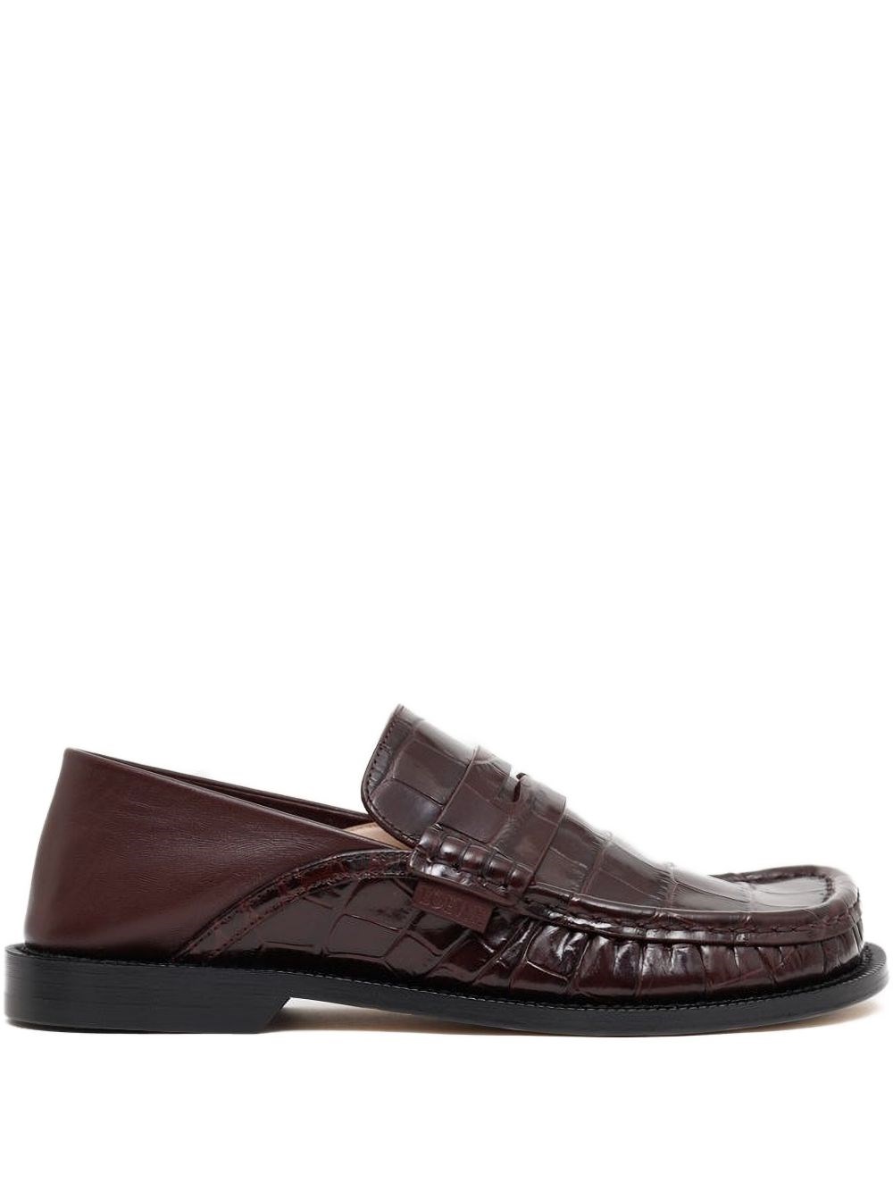 Loewe Campo Collapsible-heel Croc-effect Leather Loafers