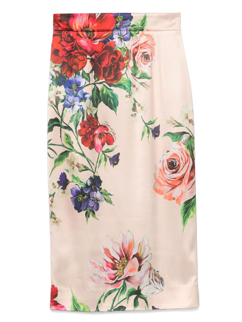 Dolce & Gabbana Printed Stretch Satin Skirt