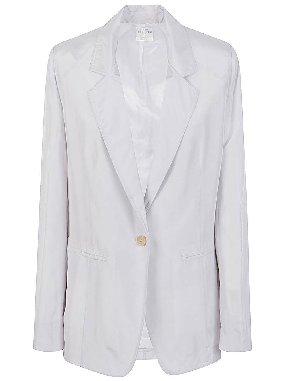 Forte Forte Embellished Double-breasted Silk Jacket With Button Detailing